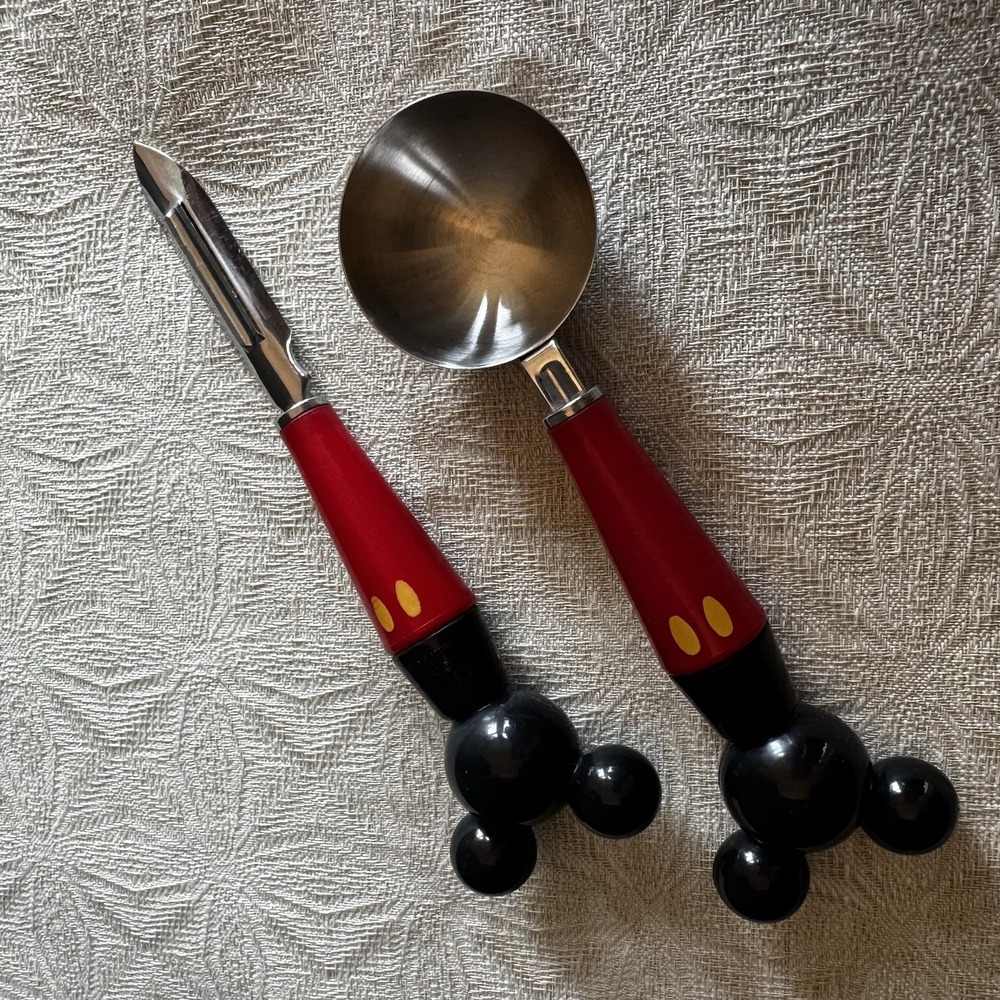 Disney Mickey Mouse Tablespoon Scoop Vegetable Peeler Kitchen Stainless Steel